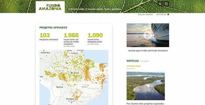 Site do Fundo Amazônia
