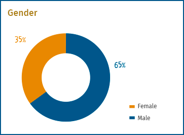 Female 35% e male 65%